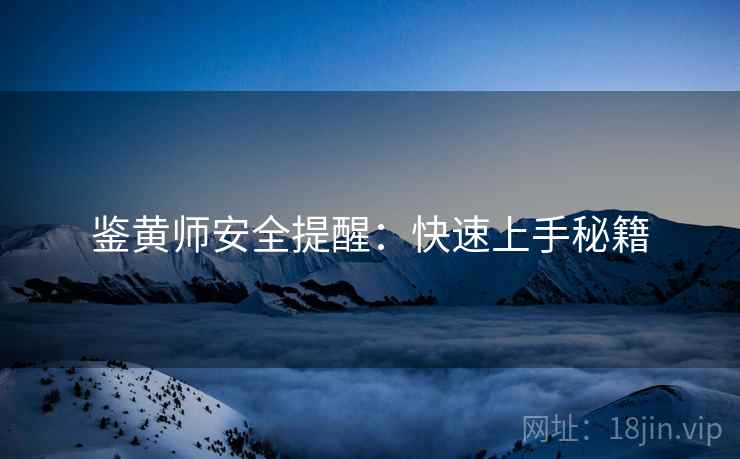 鉴黄师安全提醒：快速上手秘籍